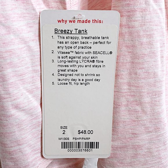 Lululemon Breezy Tank in Parallel Stripe Heathered Parfait Pink - Picture 9 of 10